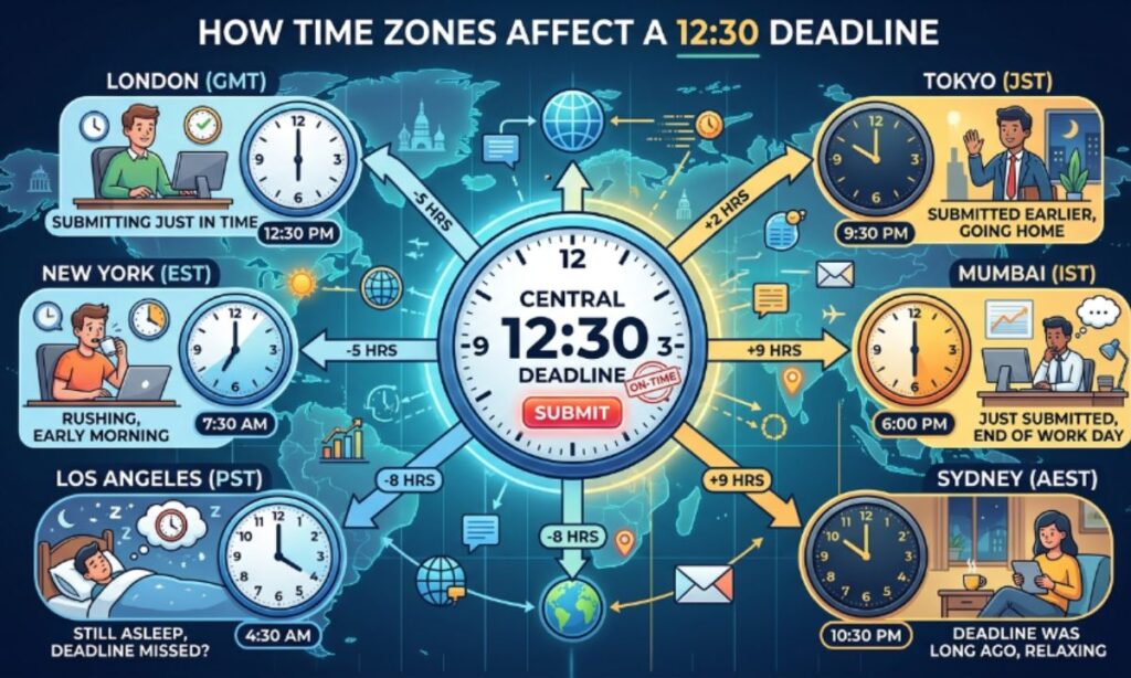 How Time Zones Affect a 1230 Deadline