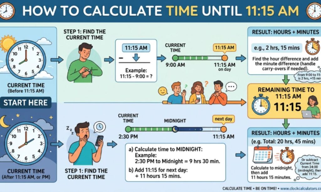 How to Calculate Time Until 1115 AM