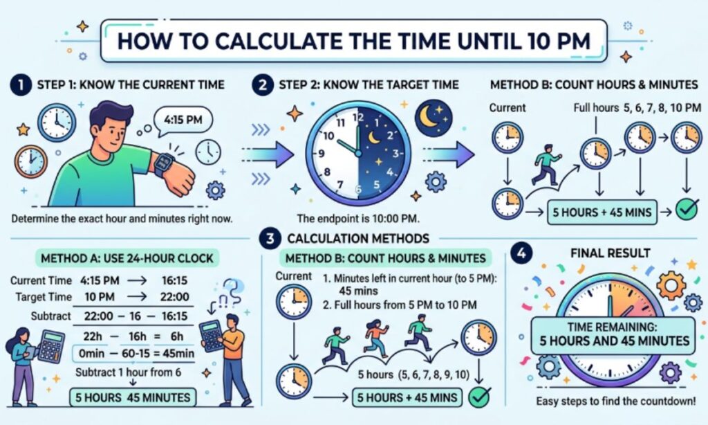 How to Calculate the Time Until 10 PM  